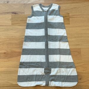 Burt's Bees Gray and White Striped Sleep Sack